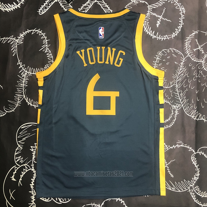 Camiseta Golden State Warriors Nick Young #6 Ciudad 2018-19 Azul